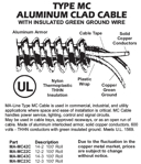 Picture of ALUMINUM CLAD BX/MC  14-2 W/ GROUND (PER FOOT)