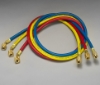 Picture of 42036 Yellow Jacket A2L Manifold 3-1/8" (80mm) Gauges, w/ PLUS II™ 1/4" Hoses 60" 3-Pak RYB, R-32/454B/410A